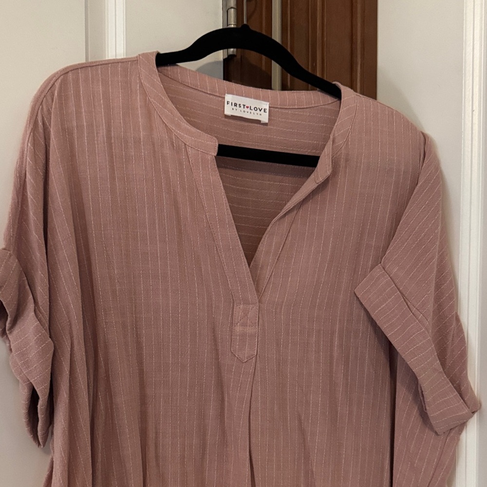 First Love Women's Blush Striped Blouse